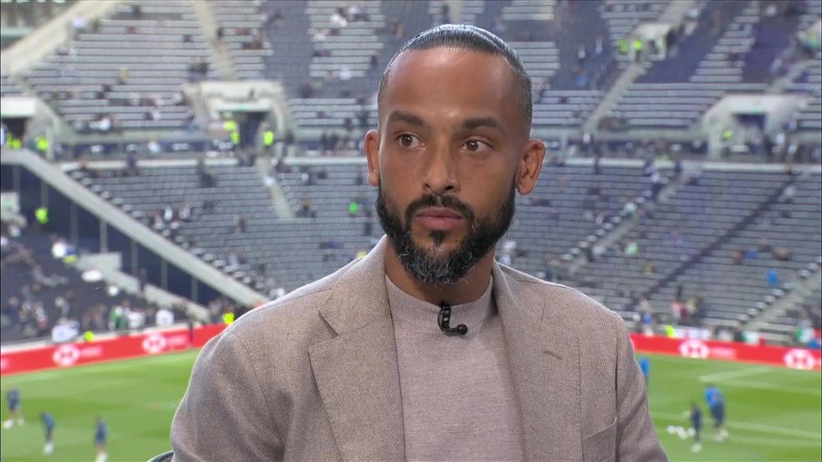 Theo Walcott working as a pundit for the BBC.