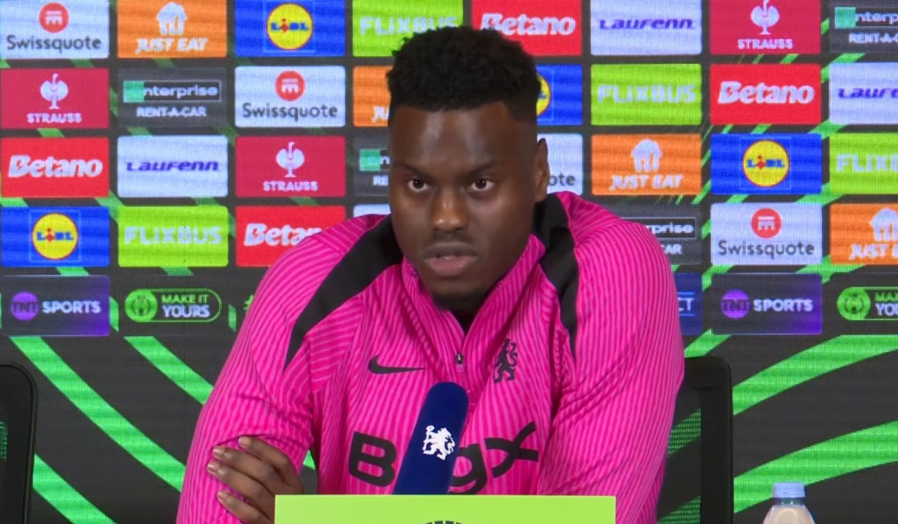 Benoit Badiashile in a press conference.