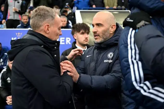Enzo Maresca and Steve Cooper at the King Power (Photo by Darren Walsh/Chelsea FC)