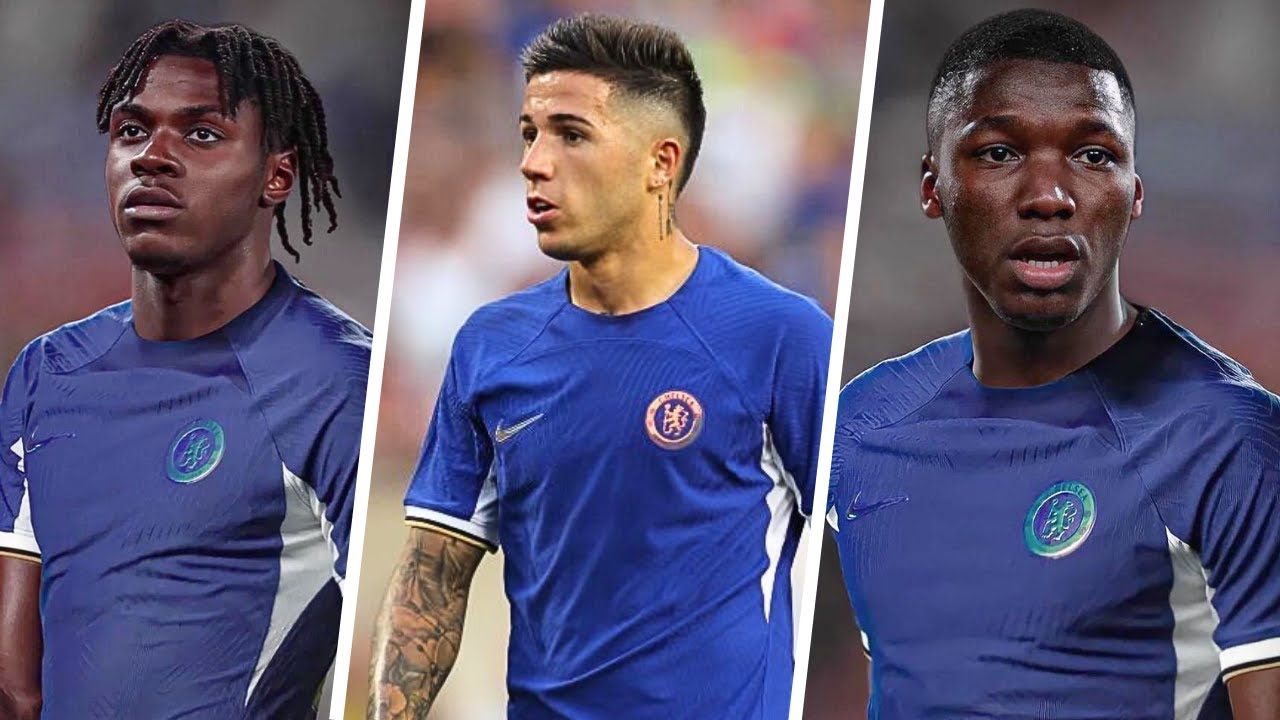 Enzo Fernandez, Moises Caicedo and Romeo Lavia in a photo montage.