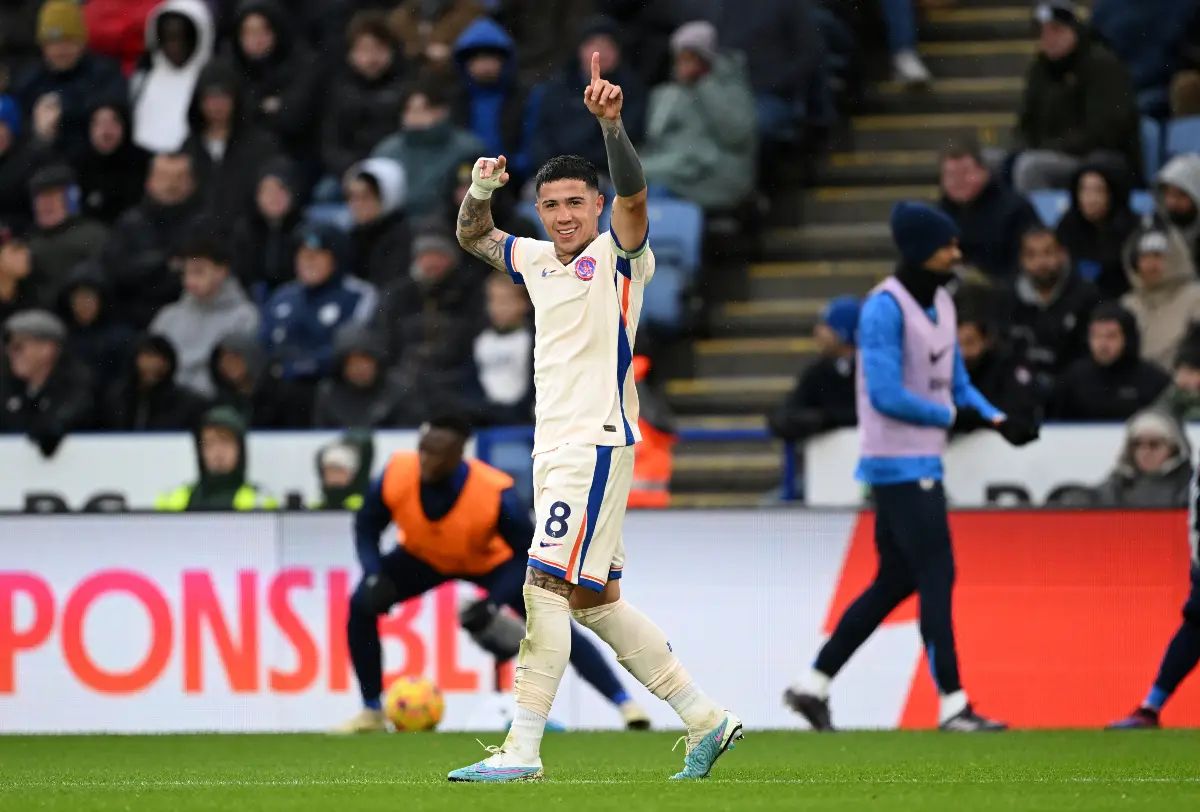 Enzo Fernandez scored for Chelsea against Leicester City. (Photo by Shaun Botterill/Getty Images)