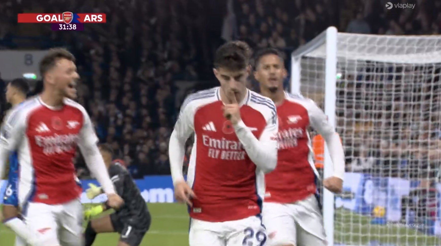 Kai Havertz shushes the Chelsea fans without much conviction