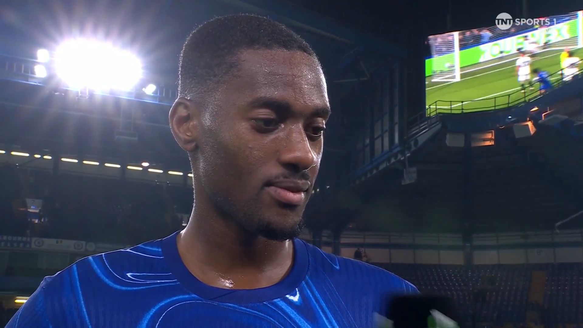 Tosin Adarabioyo has a post-game interview.