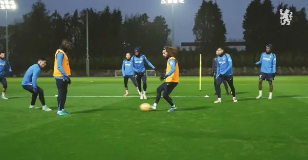 An incomplete Chelsea squad train at Cobham.