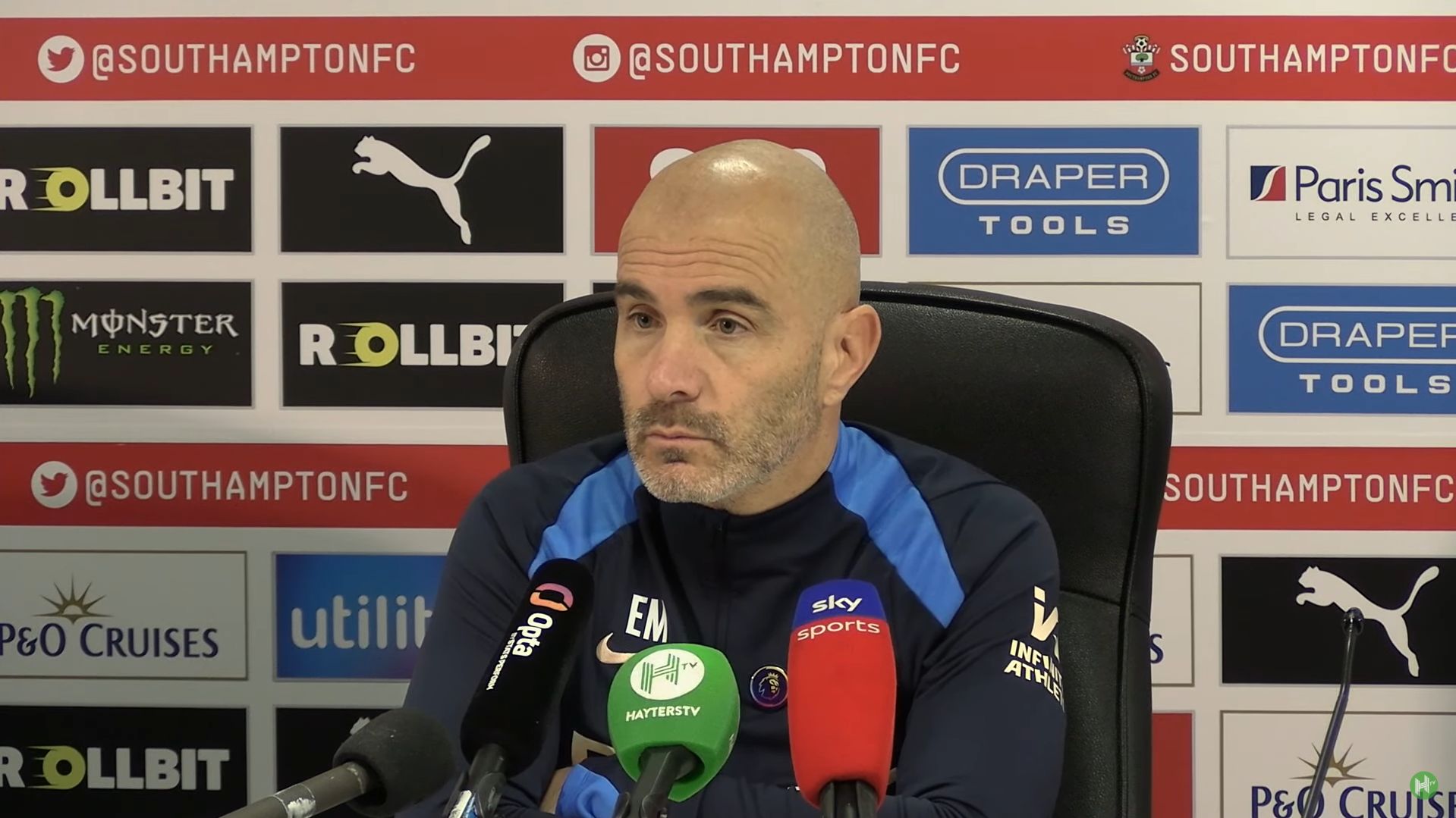 Enzo Maresca in a press conference after Southampton win.