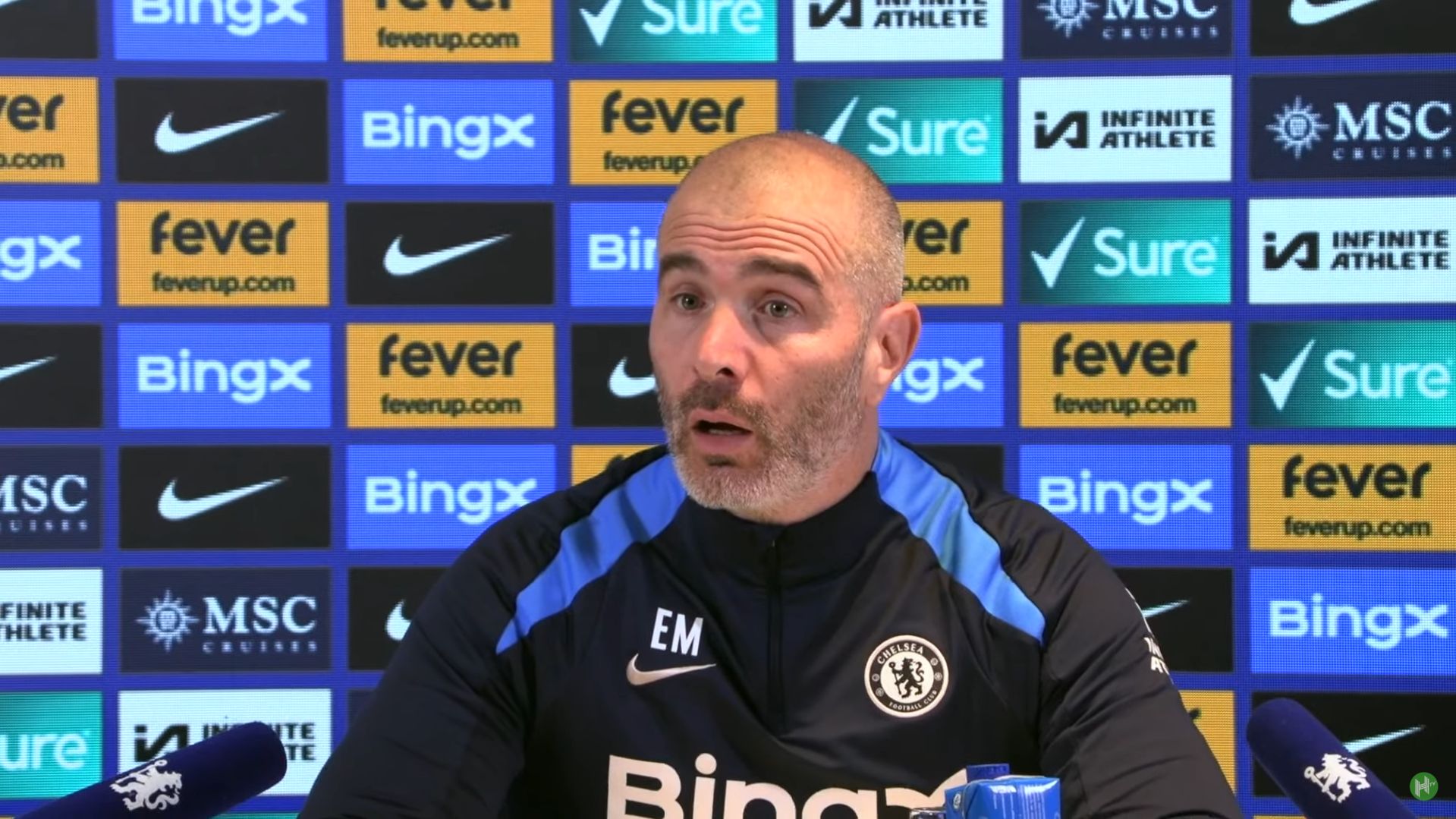 Enzo Maresca responds to a press conference question.