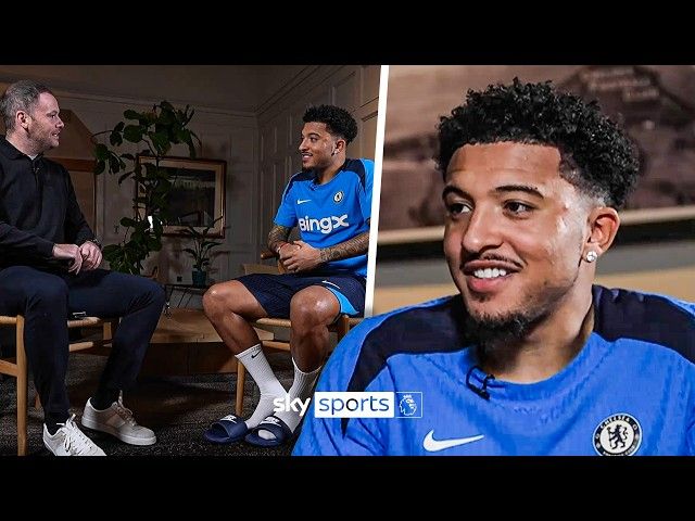 Jadon Sancho chatting on Sky Sports.