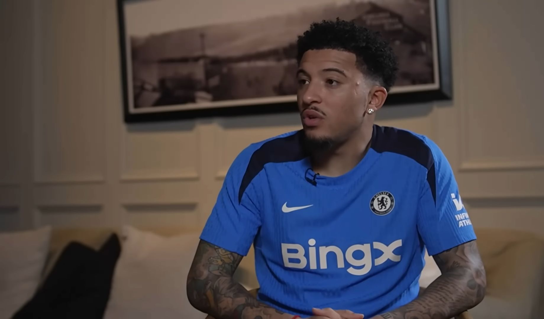 Jadon Sancho speaking in an interview with Sky Sports.