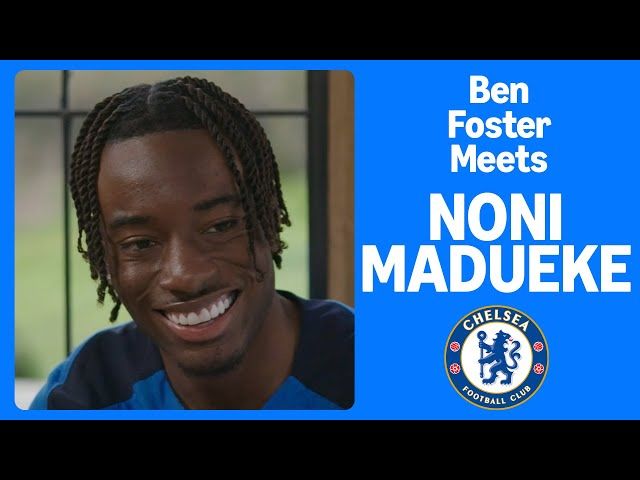 Noni Madueke speaking to Ben Foster on Amazon Prime.
