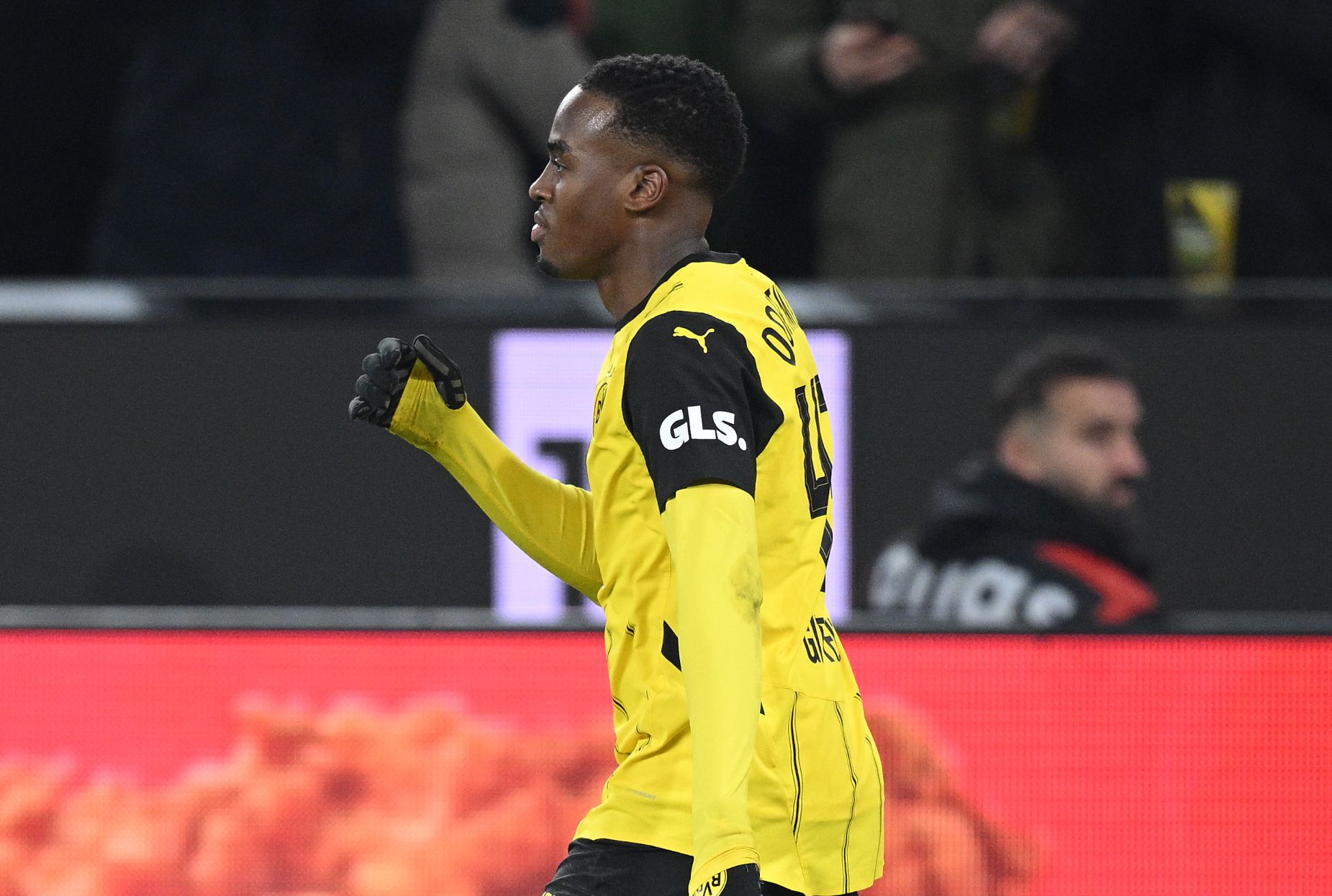 Jamie Gittens in action for Borussia Dortmund. (Photo by Stuart Franklin/Getty Images)