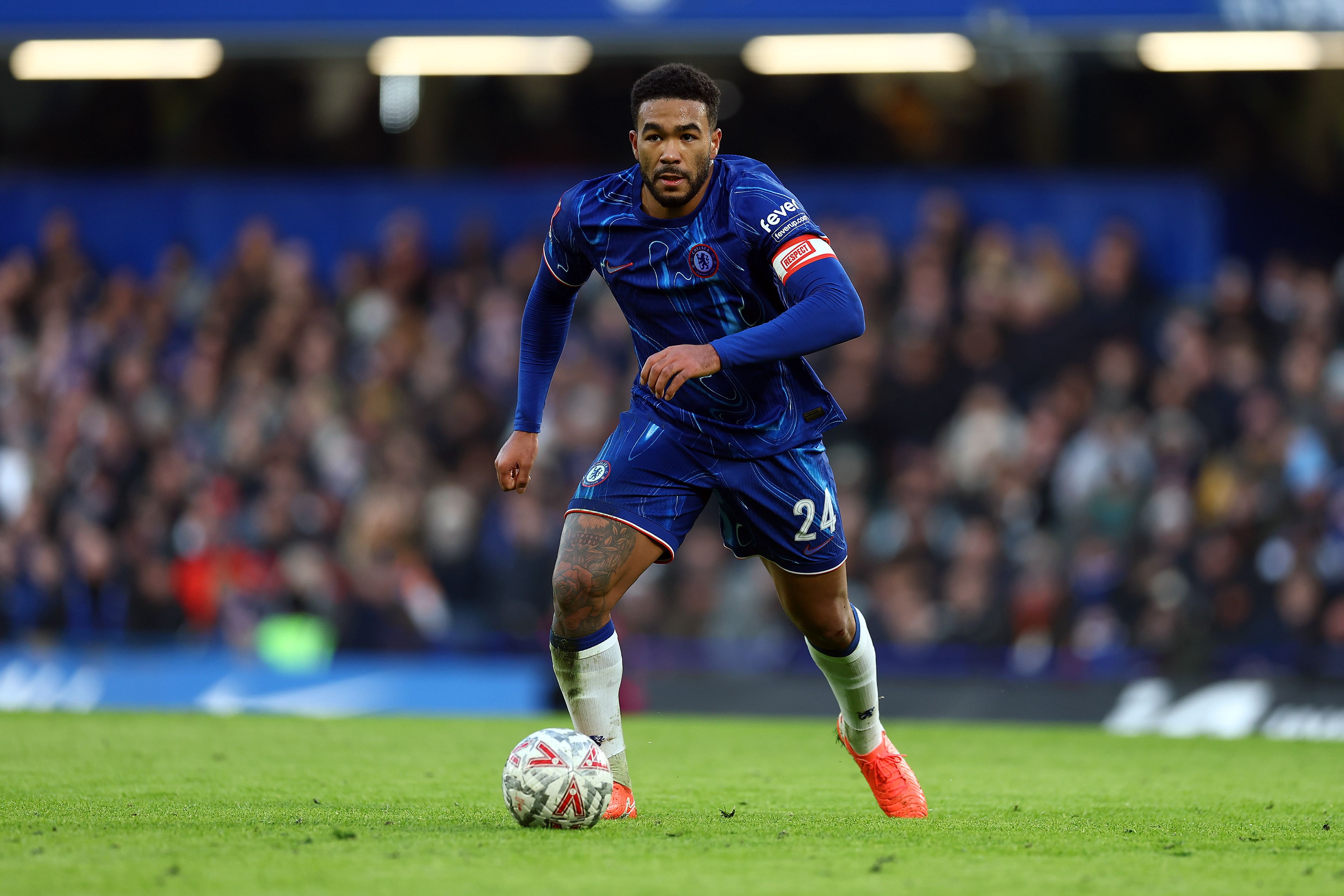Reece James back in action against Morecambe in the FA Cup.