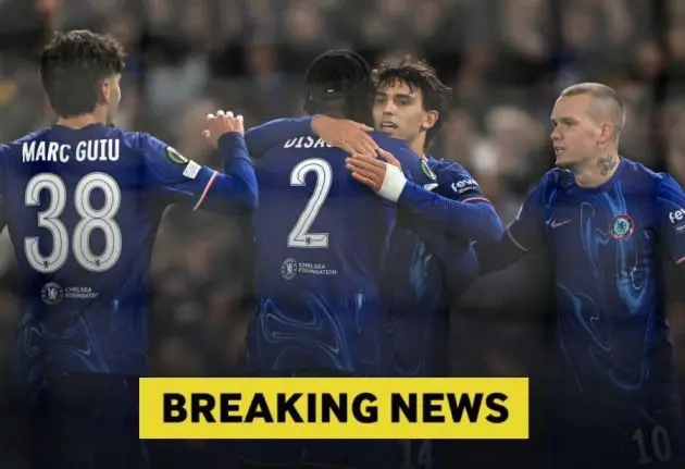 Chelsea breaking news with Axel Disasi and Joao Felix. (Photo by Mike Hewitt/Getty Images)