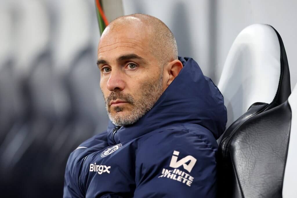 Enzo Maresca sits on the bench. (Photo by: Ed Sykes/Getty Images)