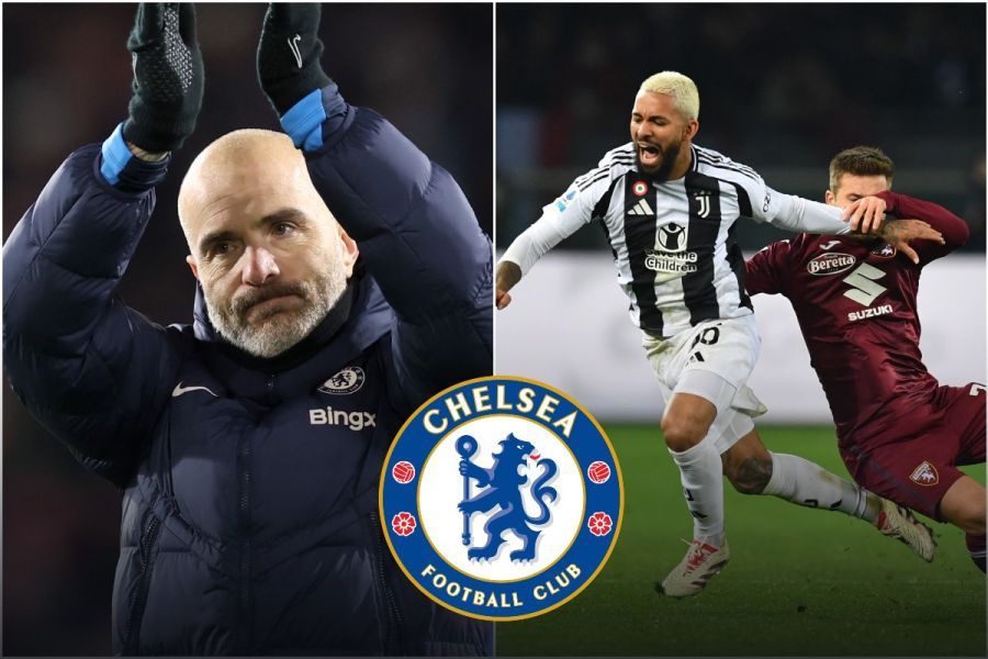 Douglas Luiz in a photo montage with Enzo Maresca (Photo by Julian Finney, Valerio Pennicino/Getty Images)