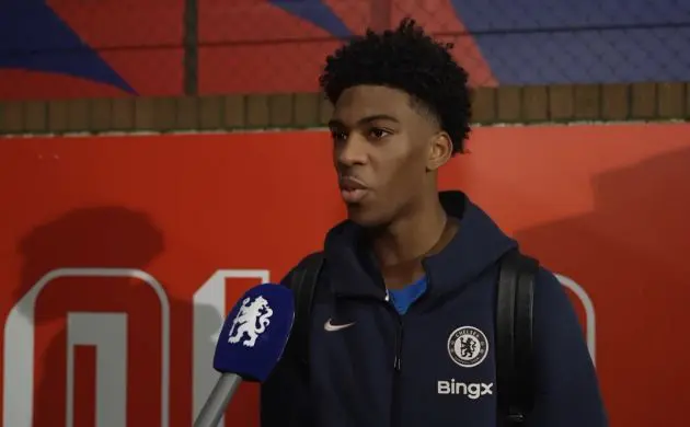 Josh Acheampong interviewed by Chelsea TV after his debut.