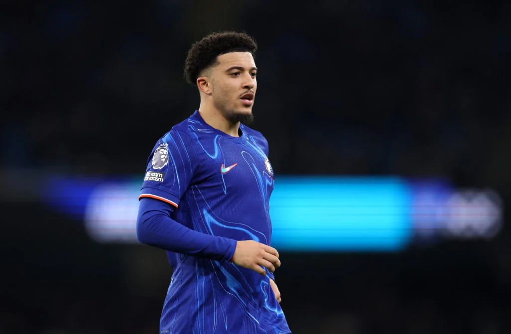 Jadon Sancho playing for Chelsea.
