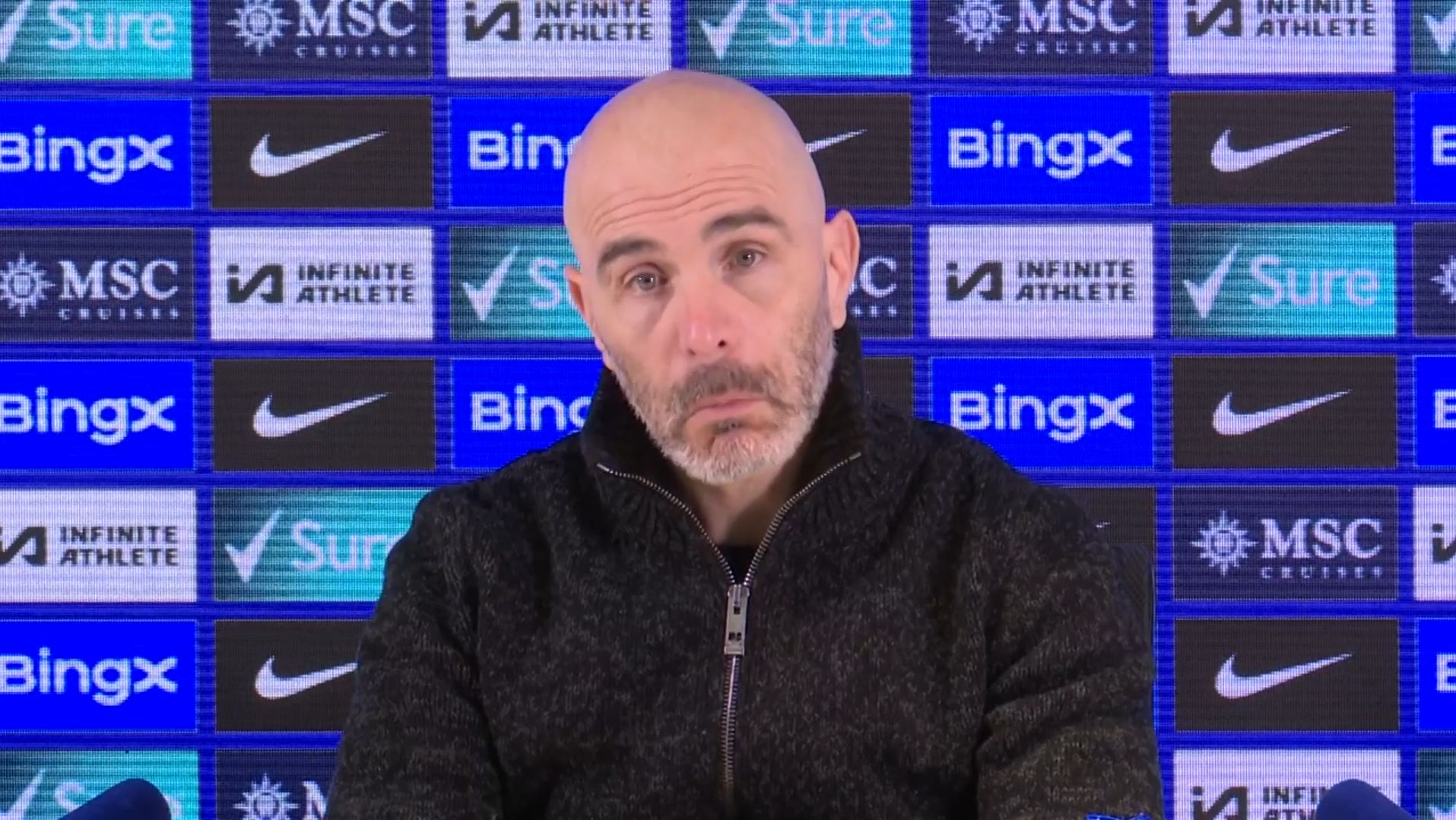 Enzo Maresca reacts to crazy Chelsea stat.