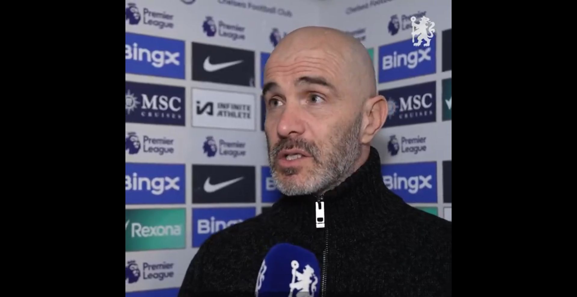 Enzo Maresca speaks to Chelsea TV.