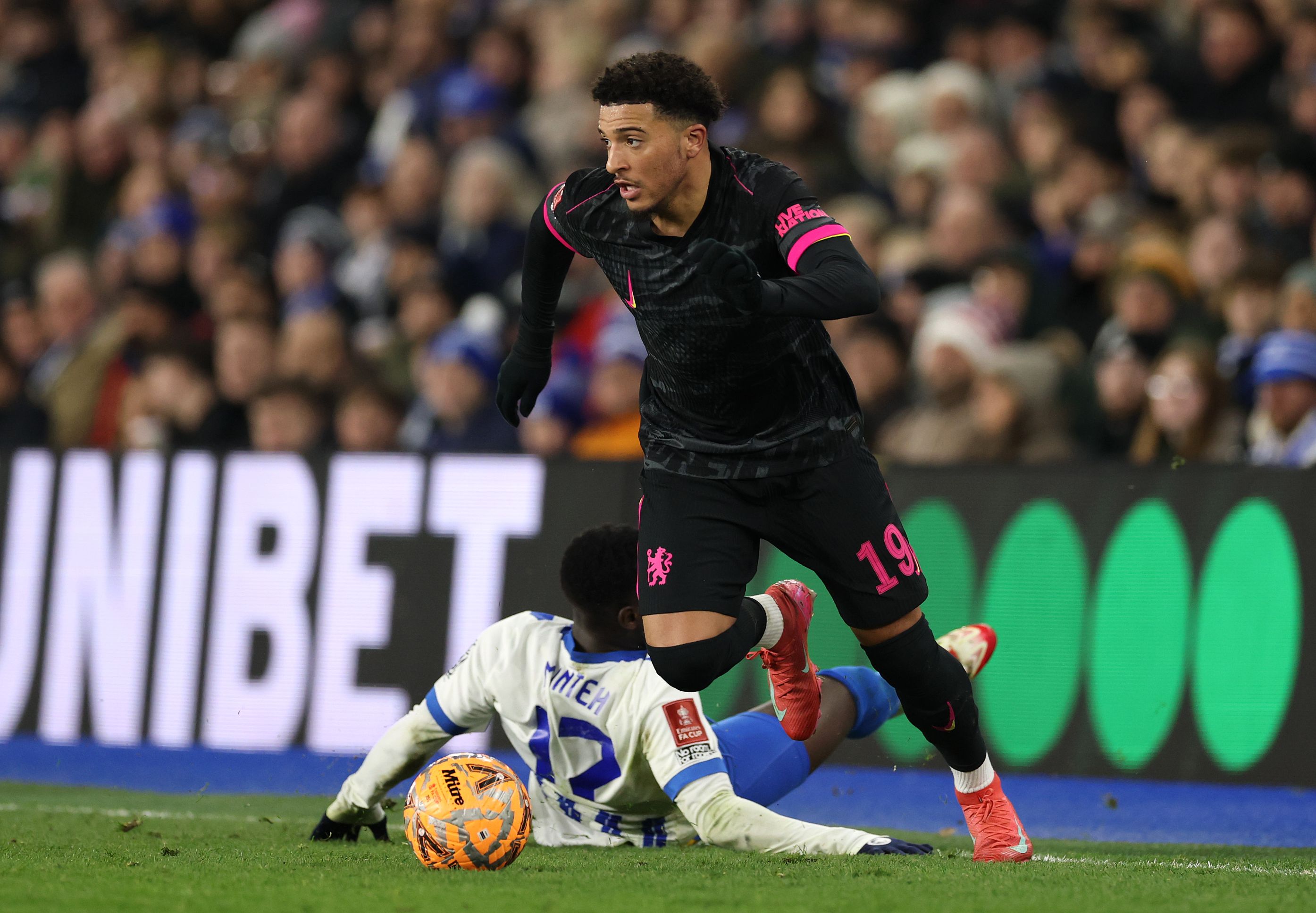 Jadon Sancho in action against Brighton.