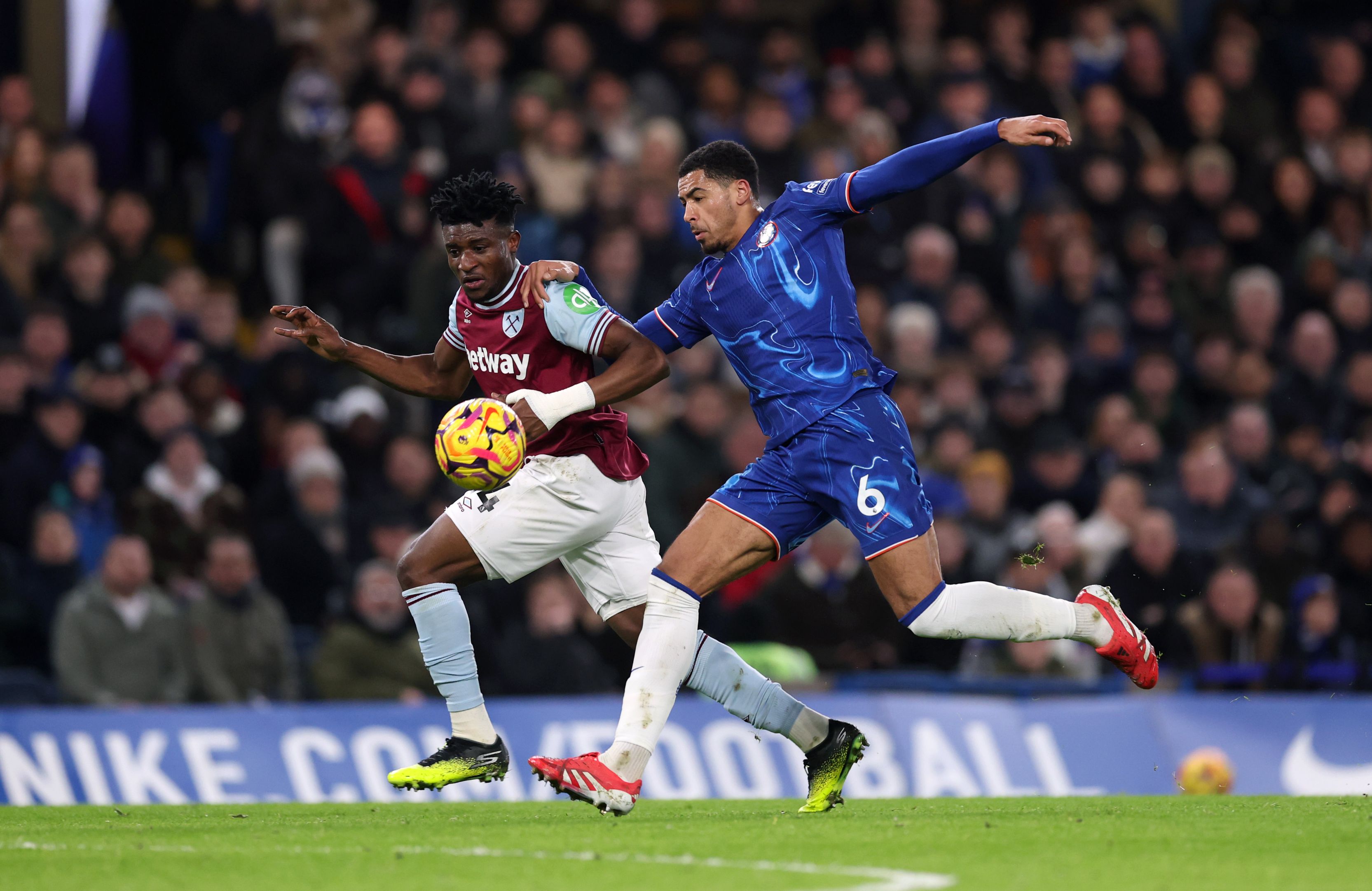 Levi Colwill in action against West Ham.