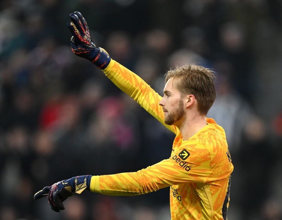 Caoimhin Kelleher in action for Liverpool (Photo by Stu Forster/Getty Images)