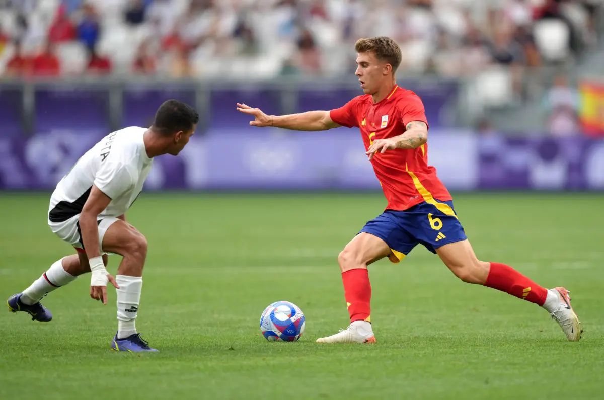 Pablo Barrios playing for Spain.