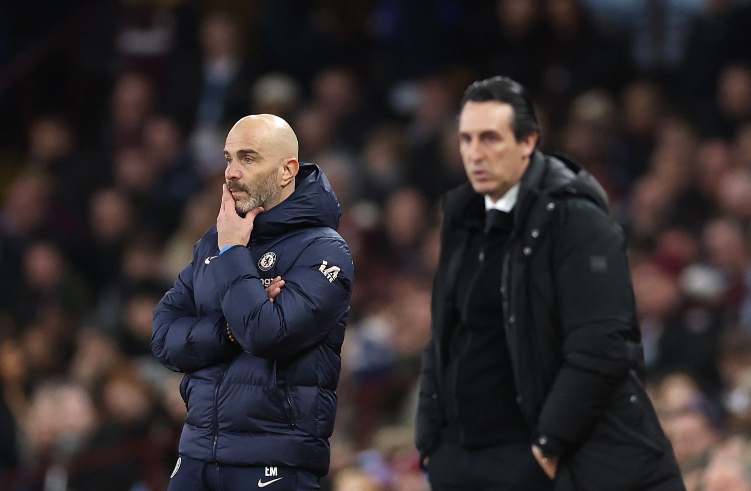Enzo Maresca thinks deeply as Unai Emery outcoaches him.