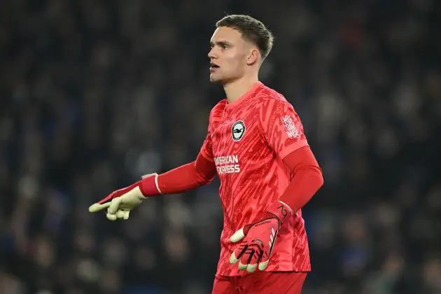 Bart Verbruggen in action for Brighton against Chelsea.