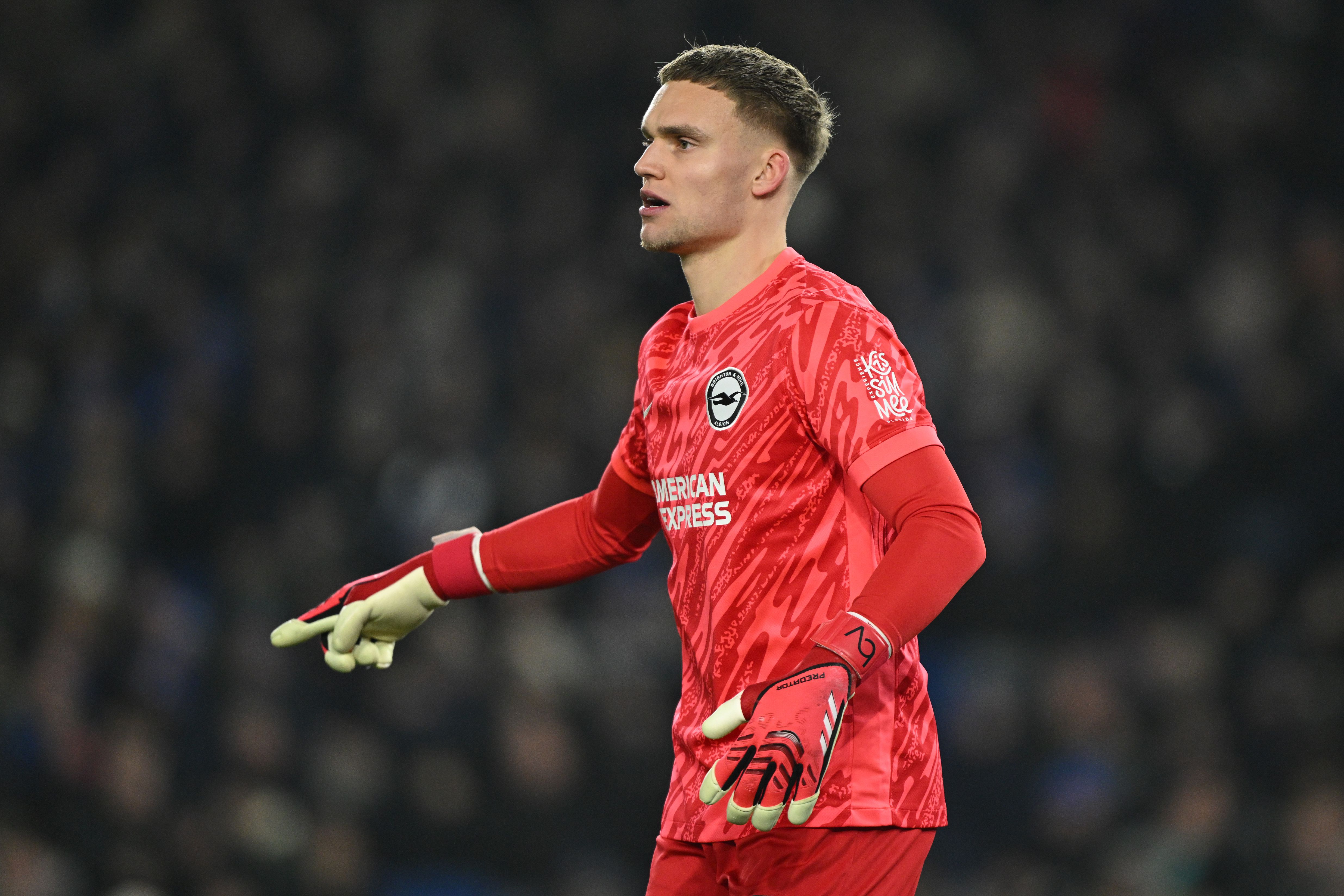 Bart Verbruggen in action for Brighton against Chelsea.