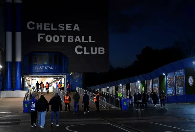 The East Stand entrace at Stamford Bridge. (Photo by Warren Little/Getty Images)