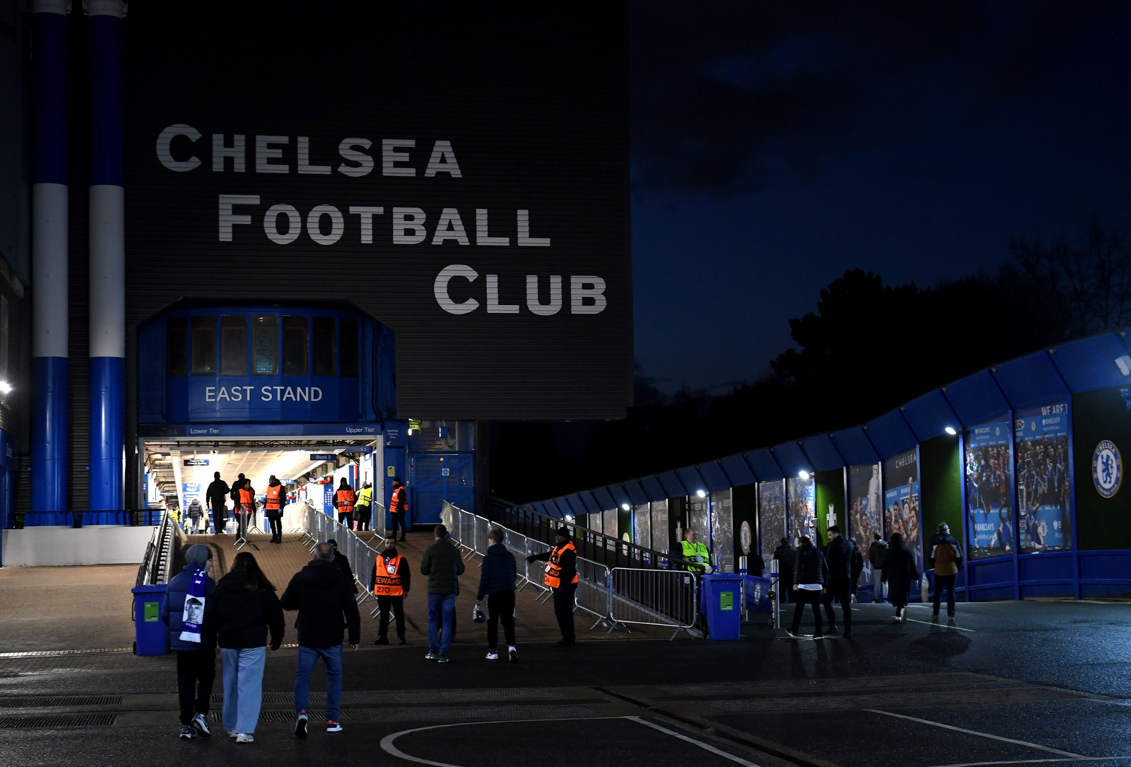 The East Stand entrace at Stamford Bridge. (Photo by Warren Little/Getty Images)