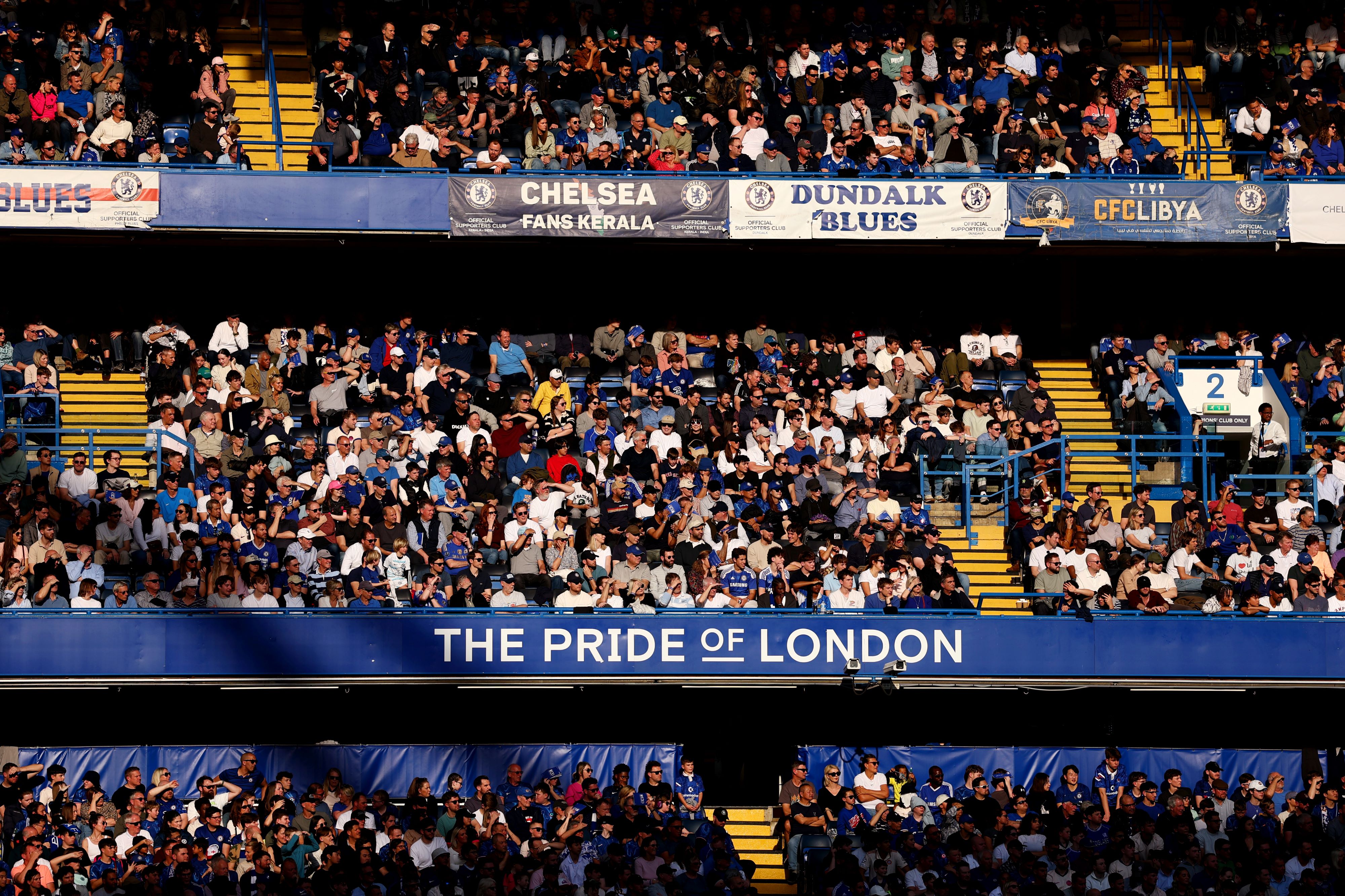 A generic view of Stamford Bridge's stands.