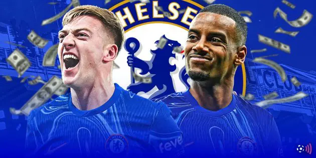 Liam Delap and Alexander Isak in a photo montage.