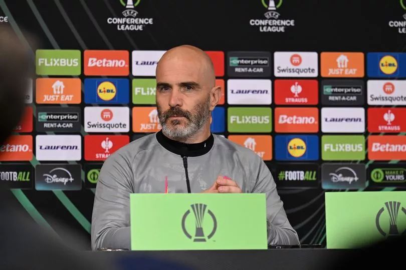 Enzo Maresca takes a Champions League press conference.