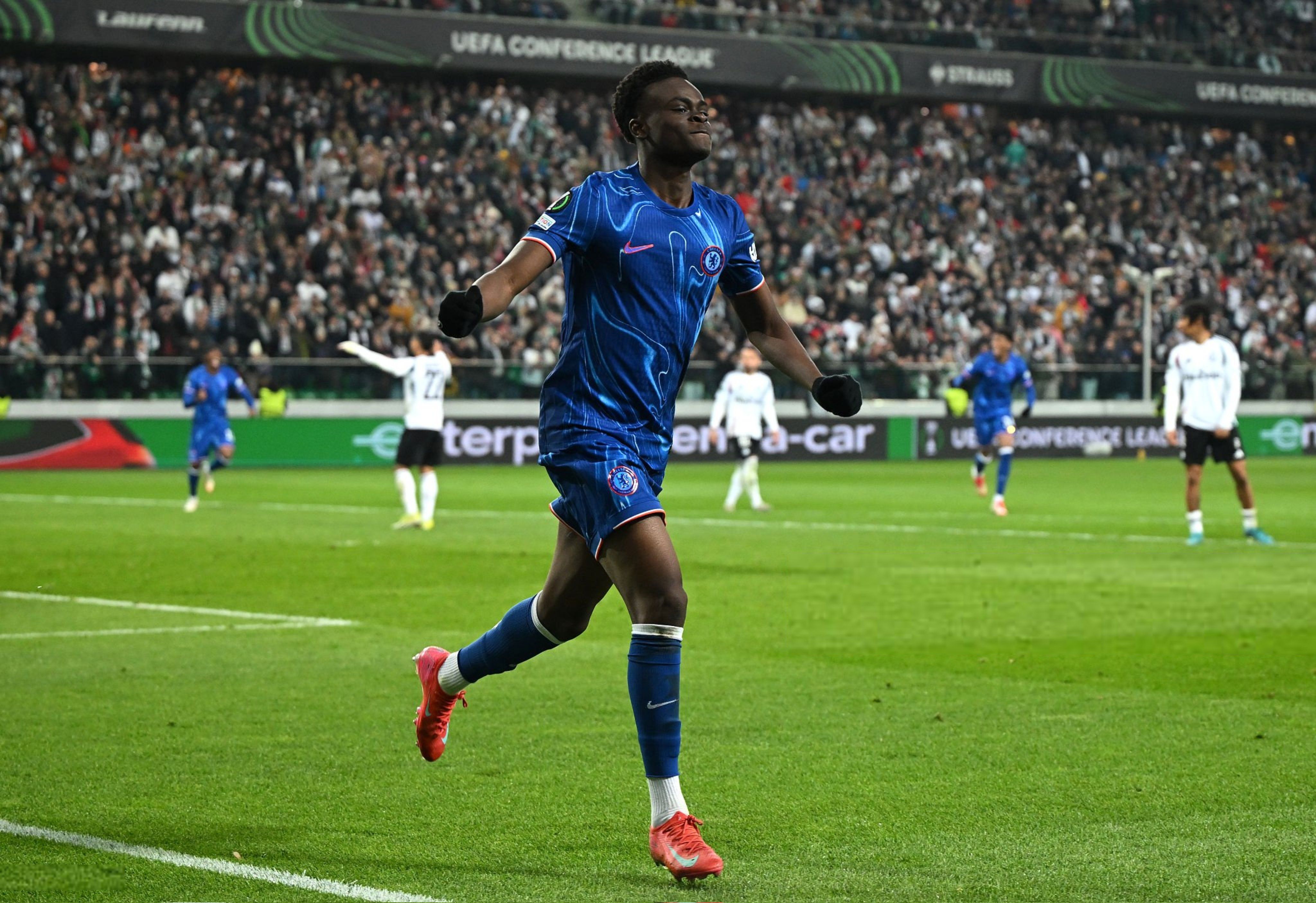 Tyrique George scores his first Chelsea goal. (Photo by Darren Walsh/Chelsea FC)