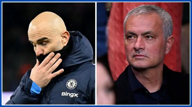 Enzo Maresca and Jose Mourinho in a photo montage