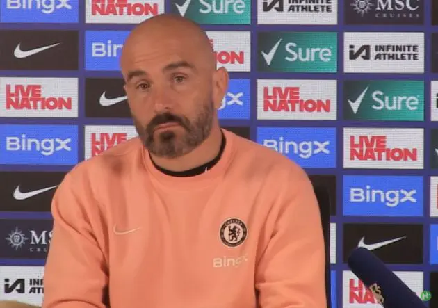 Enzo Maresca reacts to Chelsea draw.