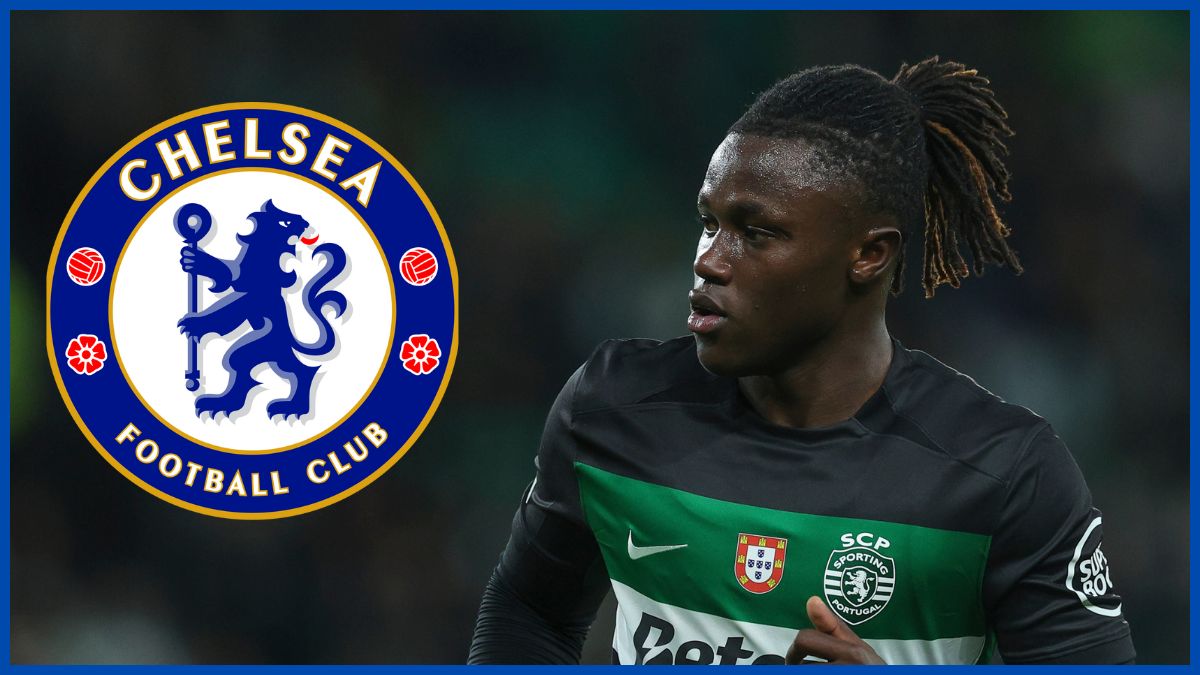 Geovany Quenda with a Chelsea logo.