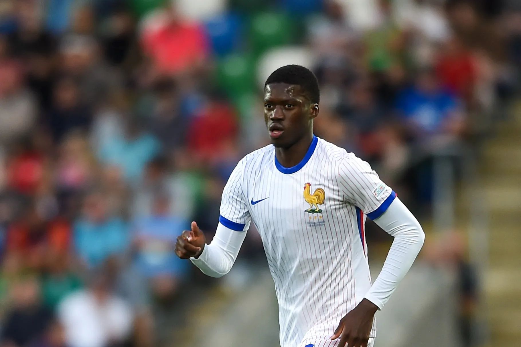 Mamadou Sarr in action for France U20s.