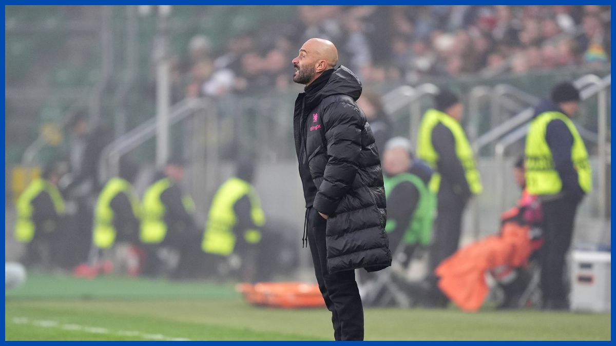 Enzo Maresca barks on the touchline against Legia.