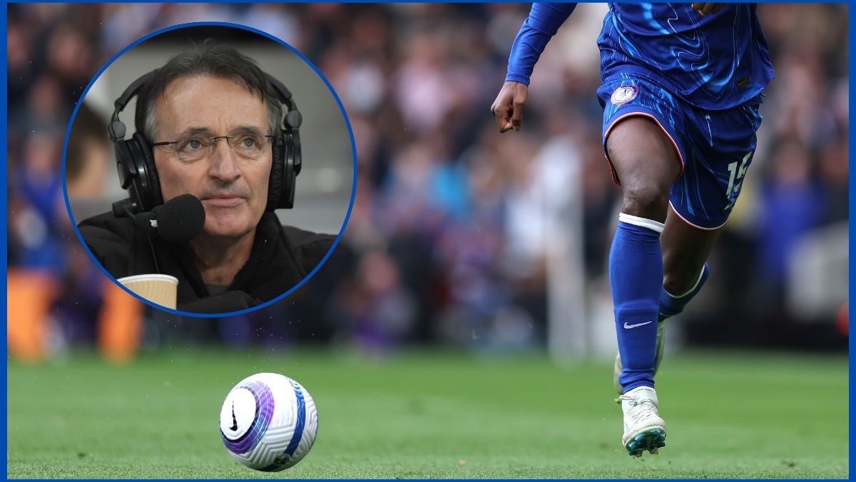 Pat Nevin with Chelsea player running.