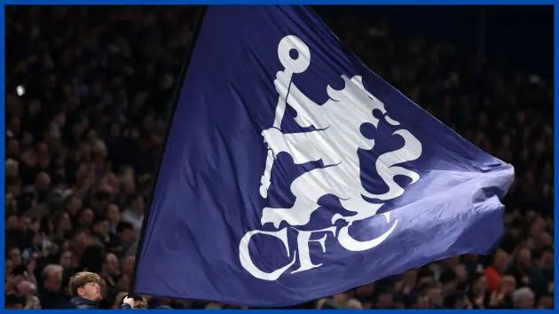 Chelsea flag at Stamford Bridge.
