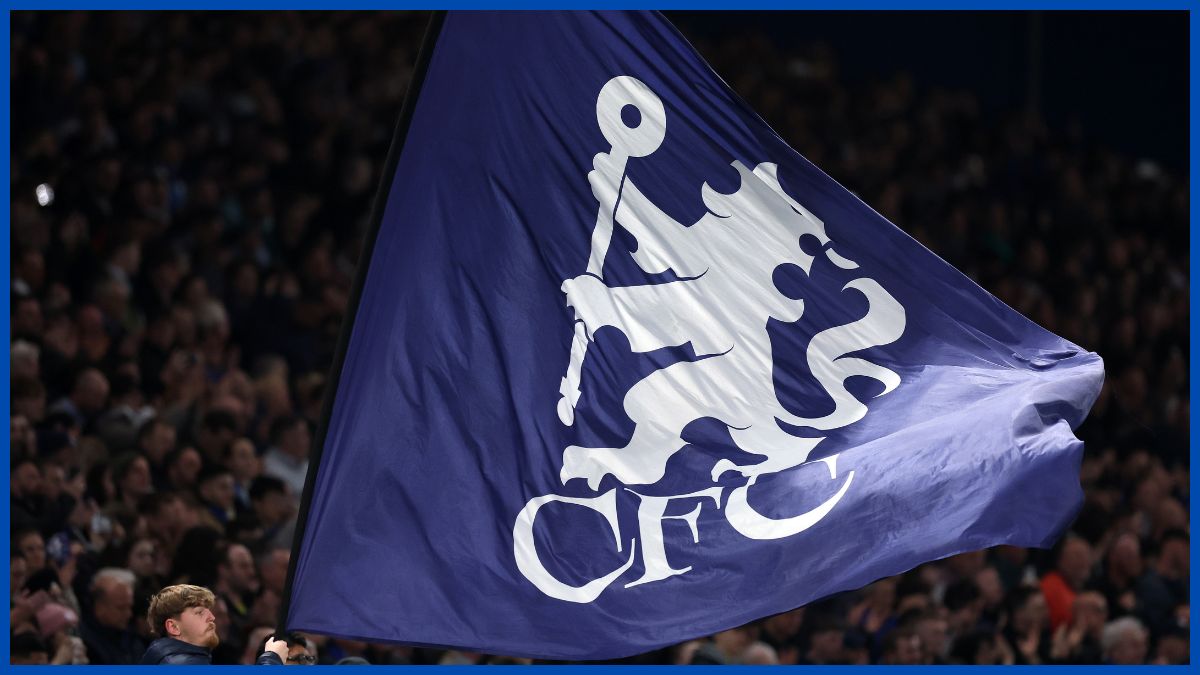 Chelsea flag at Stamford Bridge.