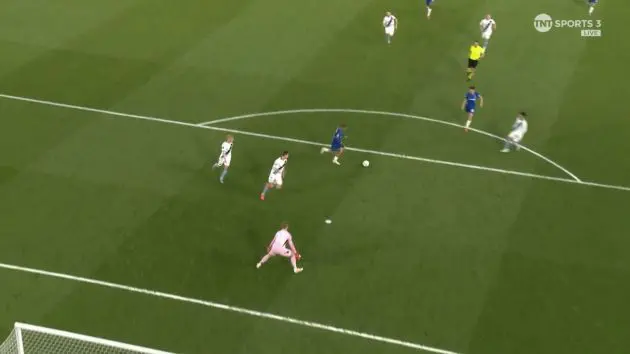Kiernan Dewsbury-Hall clears out defenders and scores.
