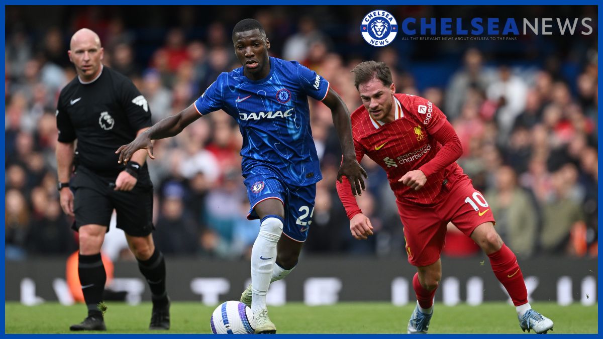 Moises Caicedo runs midfield against Liverpool.