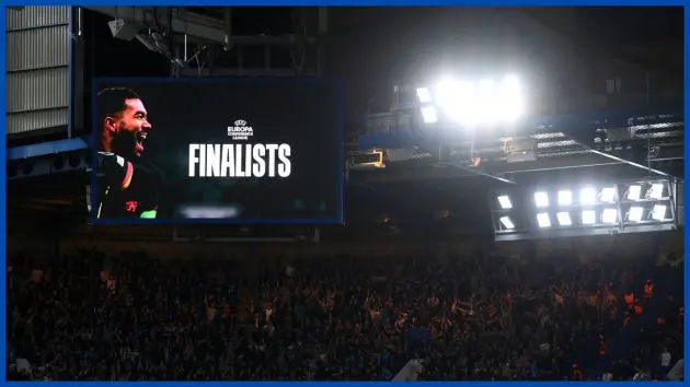 Chelsea finalists display at Stamford Bridge.