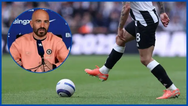 Enzo Maresca inlaid over a Sandro Tonali picture.