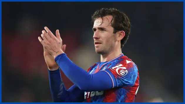 Ben Chilwell applauds the fans.
