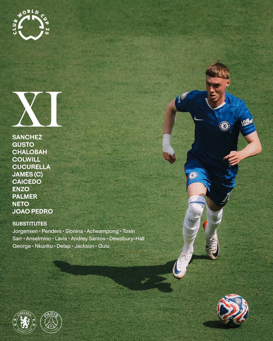 Chelsea's team for the Club World Cup final.