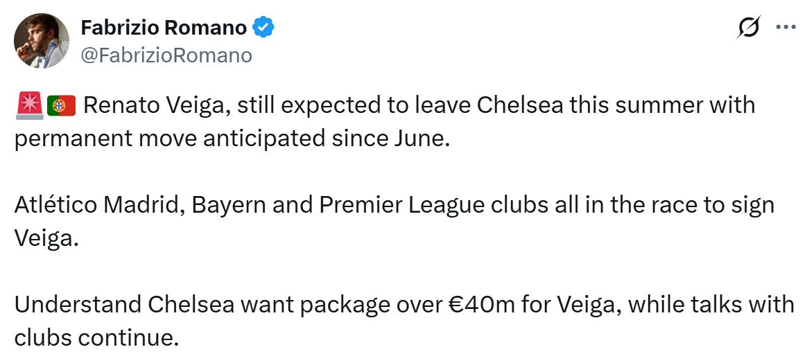 Renato Veiga's price keeps climbing upwards.